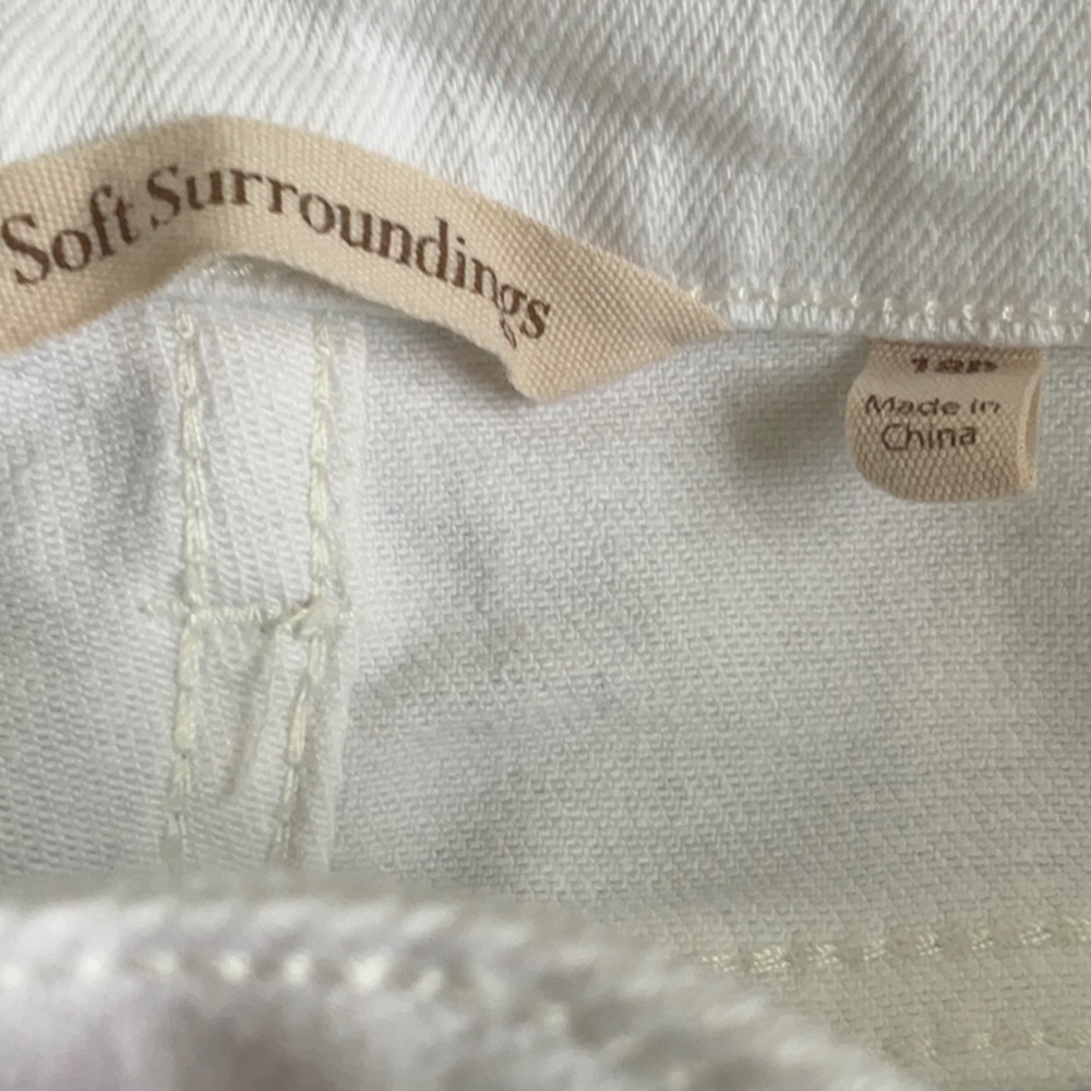 Soft Surroundings White Ankle Jeans Navy Beads 18P - Picture 3 of 3